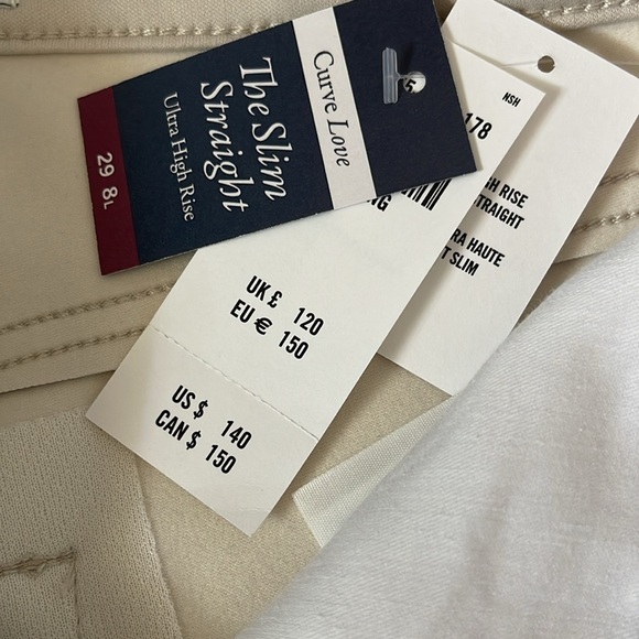 NWT!! Abercrombie Mixed Fabric 90s The Slim Straight Ultra High Rise Curve Love - Picture 13 of 14